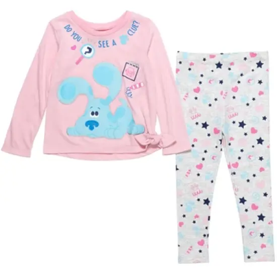 Blue's Clues & You! Infant Baby Girls Graphic T-Shirt and Leggings Outfit Set Pink/Heather Gray 18-24 Months image {4}