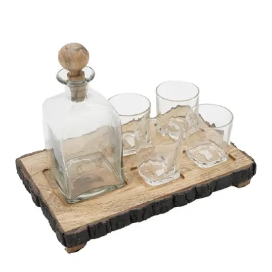 S/6 Alaine Bar Set with Mango Wood Stand image {9}