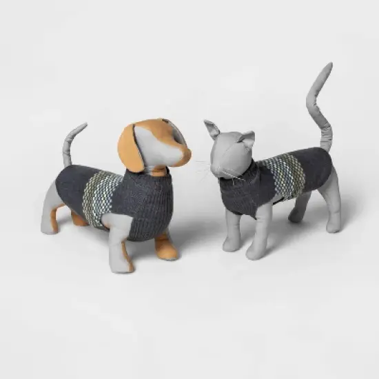 Fairisle Stripe Cool Colorway Dog and Cat Sweater - Gray - Boots & Barkley&trade; image {3}