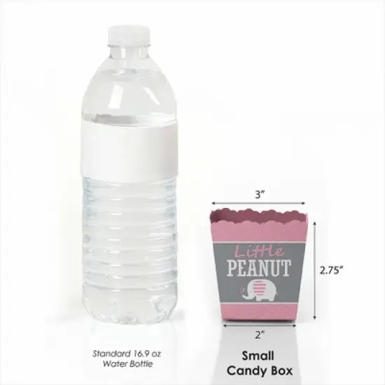 Big Dot of Happiness Pink Elephant - Party Mini Favor Boxes - Girl Baby Shower or Birthday Party Treat Candy Boxes - Set of 12 image {2}