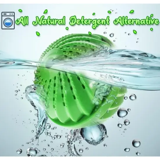 5 Star Super Deals 2 Eco Friendly Washing Cermaic Balls - All Natural, Checmical Free, Fragrance Free Laundry Detergent Alternative - Reusable - GREEN image {3}