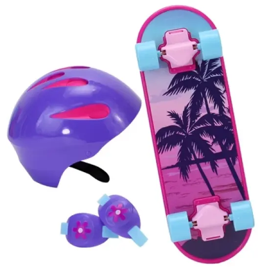 Sophia&rsquo;s Skateboard, Helmet and Knee Pads Set for 18" Dolls, Multicolor image {9}