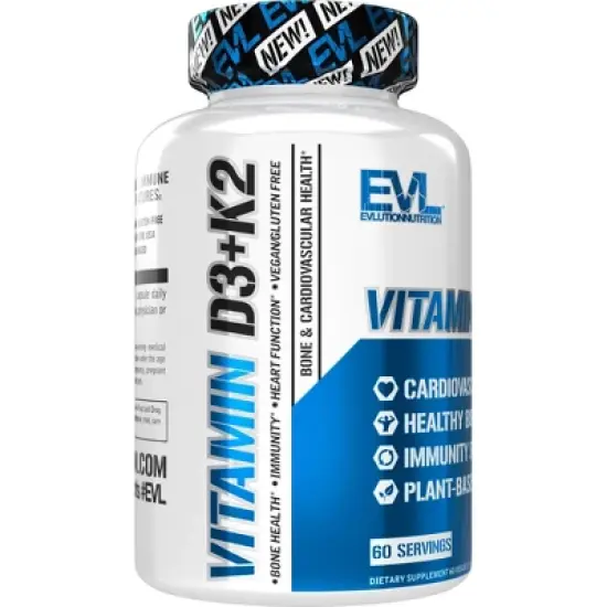 Evlution Nutrition Vitamin D3 + K2 - Immunity Support - 60 Servings image {3}