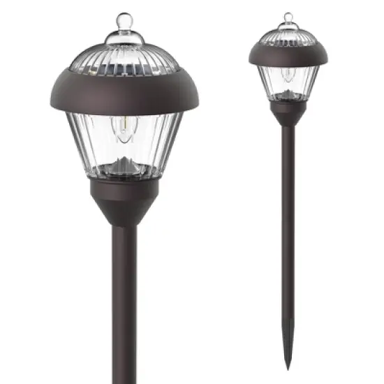Gigalumi 2-Pack Bronze Metal Solar Pathway Lights, Waterproof Outdoor Garden Lights with Warm White LED Bulbs image {8}