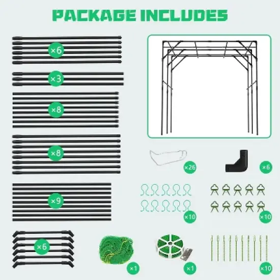 DoCred Tall Garden Arch Trellis for Climbing Plants, 79in Tall Metal Plant Support Trellis Archway for Climbing Vine image {7}