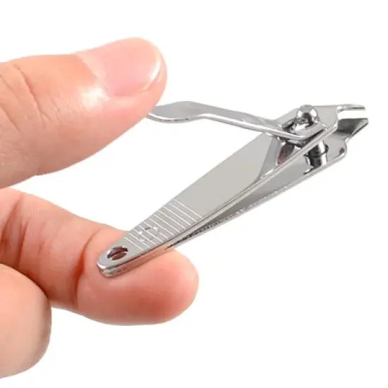 Unique Bargains Fingernail Slanted Tip Metal Nail Clipper Cutter Pedicure Manicure Tool Silver image {2}