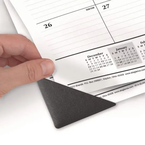 Ruled Desk Pad, 24 x 19, White Sheets, Black Binding, Black Corners, 12-Month (Jan to Dec): 2026 image {3}