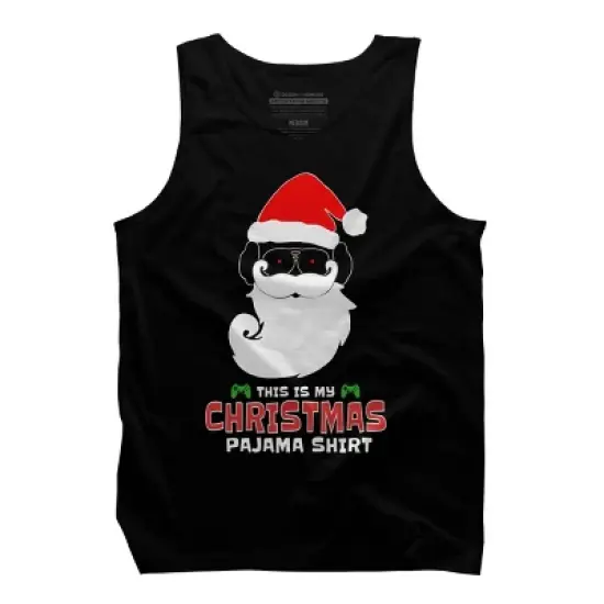 Men's Design By Humans This Is My Christmas Pajama Shirt Gamer Video Game Santa By TELO213 Tank Top image {4}