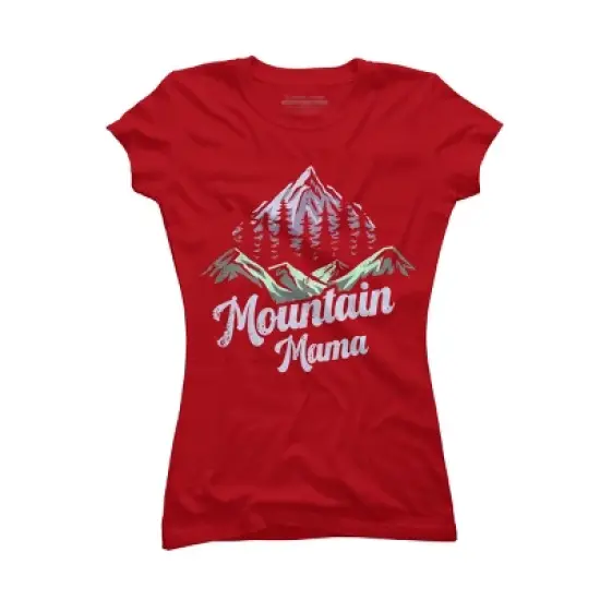Junior's Design By Humans Mountain Mama Camping Adventure Mom By Flowerr T-Shirt image {6}