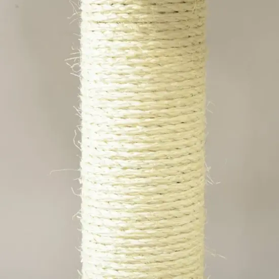 PawHut 3-Level Cat Tree with Sisal Scratching Posts, Fun Cat Badminton Toy for Playing, Soft Cushions, & Play Areas image {5}