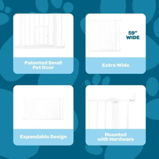 Carlson Maxi Gate with Door for Dog Crate - White image {4}