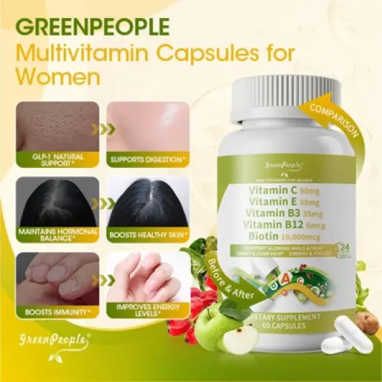 GreenPeople Multivitamin for Women, Support Energy, Immune & Skin Health, 60 Count image {4}