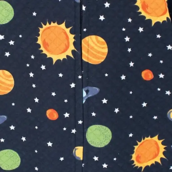 Hudson Baby Infant Boy Premium Quilted Long Sleeve Sleeping Bag and Wearable Blanket, Solar System image {2}