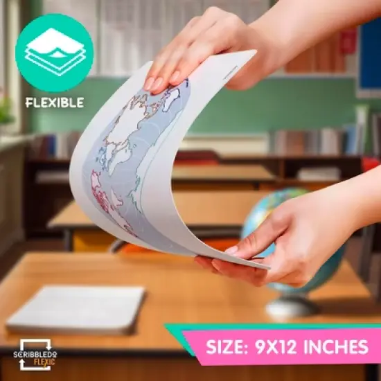 SCRIBBLEDO Continent Practice 9"x12" Dry Erase Sheets Pack of 10 image {2}