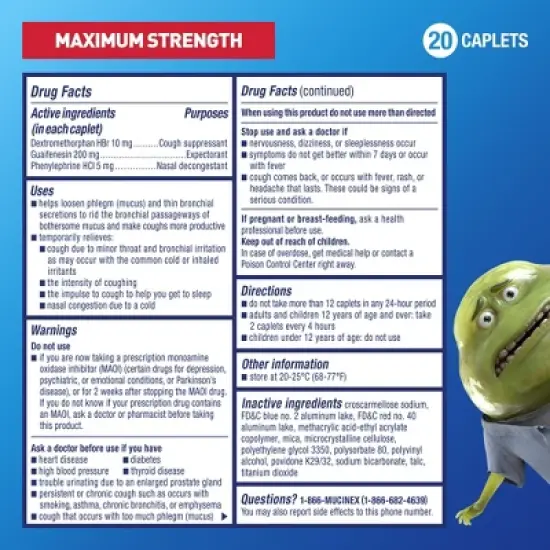Mucinex Fast-Max Severe Congestion & Cough Caplet, 20 Ct image {1}