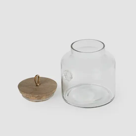 Madin Glass Jar with Wooden Lid - Elegant Storage Container for Kitchen & Home-700ml image {5}