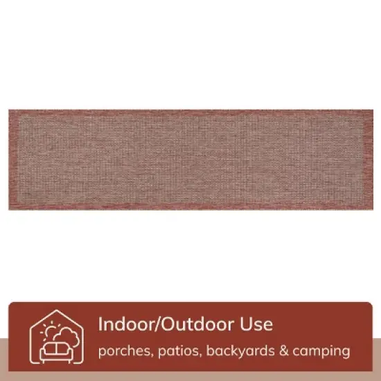 Well Woven Woden Indoor/Outdoor Flat Weave Pile Solid Border Area Rug image {3}
