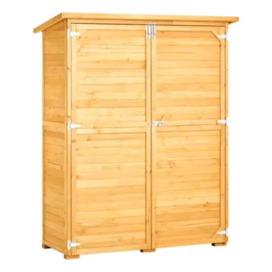VEVOR Outdoor Storage Shed with Waterproof Roof and Metal Frame, Double Lockable Doors Garden Tool Shed Storage House Cabinet, 55"x67.5" image {8}