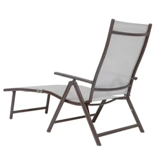 Outdoor Aluminum Adjustable Chaise Lounge - Light Gray - Crestlive Products: 8-Position Recliner, Rust & Weather-Resistant image {6}