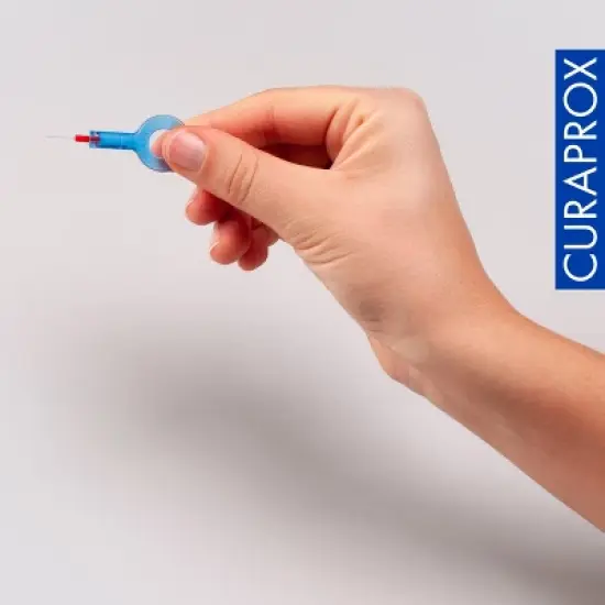 Curaprox UHS 409 Interdental Brush Holder Set, 3-Pack Blue with Protective Caps image {3}