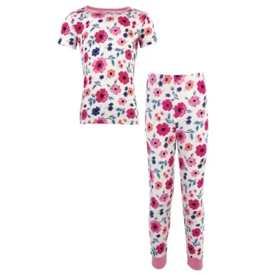 Touched by Nature Toddler and Kids Girl Organic Cotton Tight-Fit Pajama Set, Garden Floral image {3}