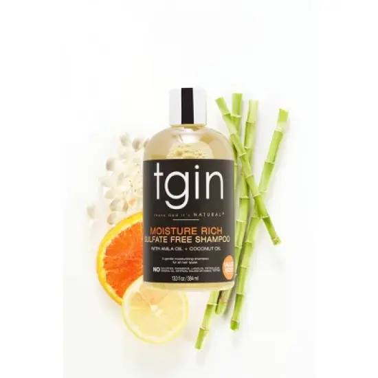 TGIN Moisture Rich Sulfate Free Shampoo For Natural Hair with Amla Oil and Coconut Oil -13 fl oz image {1}