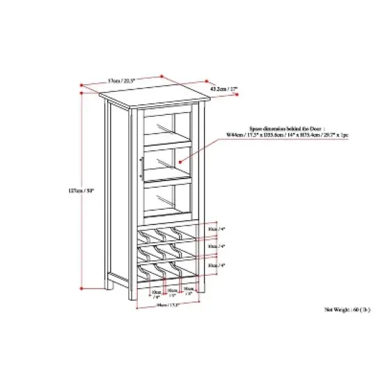 Franklin High Storage Wine Rack Cabinet - WyndenHall image {8}