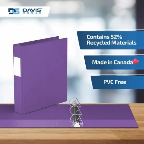Davis Group 6pk 1.5" Premium Economy Angled D-Ring Binder Purple: XL Hard Cover, 350 Sheet Capacity, 2 Pockets image {6}