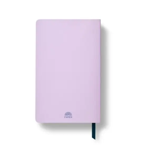 PAPIER 150pg Ruled Notebook Faux Leather Notes Lilac Soft Cover image {1}