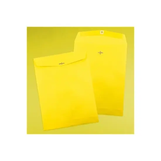 JAM Paper Open End Catalog Colored Envelopes w/Clasp Closure 10x13 YW Recycled 900906710 image {3}