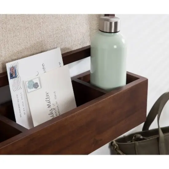 26" x 4" Hutton Wall Pocket Shelf Walnut Brown - Kate & Laurel All Things Decor image {6}