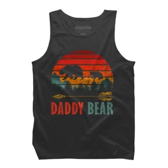 Men's Design By Humans Retro Forest Sunrise Daddy Bear By ZeusSE Tank Top image {3}