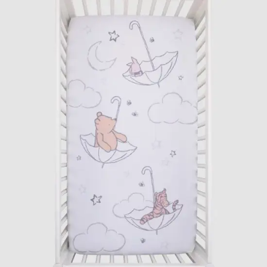 Disney Baby Winnie The Pooh Photo Op Fitted Crib Sheet - Ivory/Tan/White image {1}