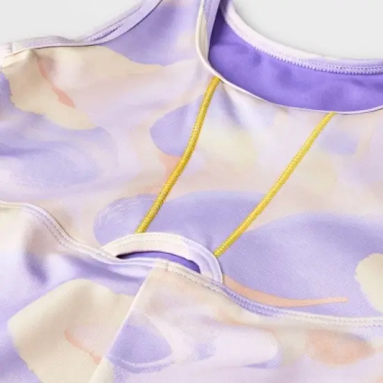 Girls' Gymnastics Purple Swirl Pull-On Biketard - Cat & Jack&trade; Purple/Yellow image {2}