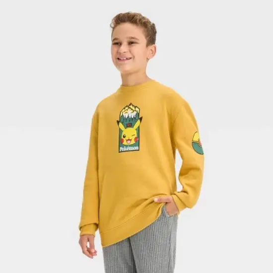 Boys' Pokemon Pullover Sweatshirt - Mustard Yellow image {3}