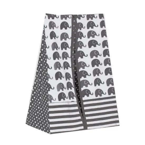 Bacati - Elephants White/Gray 4 pc Crib Bedding Set with Diaper Caddy image {6}