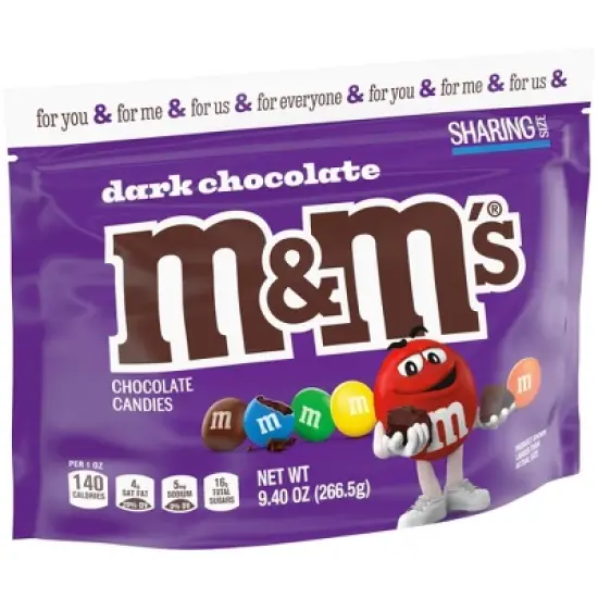 M&M's Dark Chocolate Sharing Size Chocolate Candies Pouch - 9.4oz image {10}
