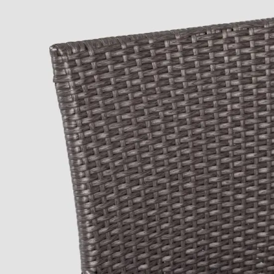 Jefferson 9pc Wood and Wicker Dining Set - Light Gray/Gray - Christopher Knight Home image {2}