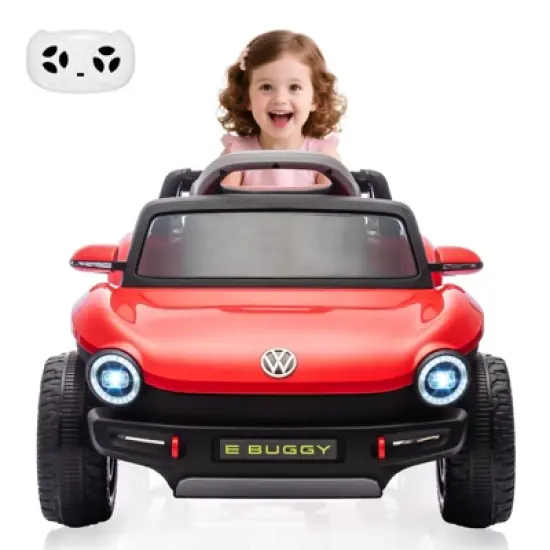 12V Ride On Car for Kids,Licensed Volkswagen Beetle,Electric Vehicle ,Battery Powerd Toy Car with Remote Control, LED Headlights, Horn, Music image {9}