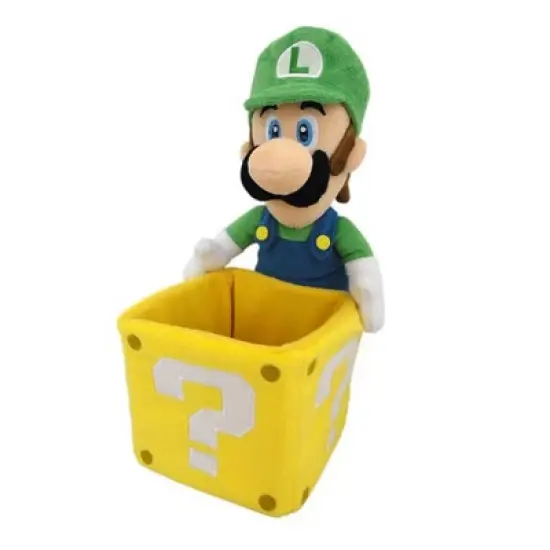 Little Buddy LLC Super Mario Bros. 9" Plush: Luigi with Coin Box image {1}