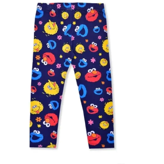 Sesame Street Girl's 3-Pack Elmo Graphic Tee, Zip Up Hoodie and Legging Pant Set for toddler image {6}