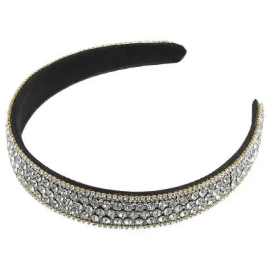 Unique Bargains Women's Luxury Sparkly Rhinestone Wide Headband 1 Pc image {7}