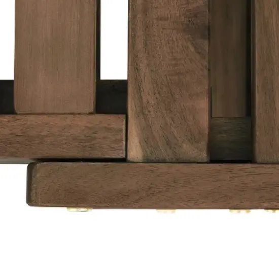 Gulches Brown Finish Patio Chaise Lounges - Adjustable Wooden Daybed Sofa with Beige Cushions image {13}