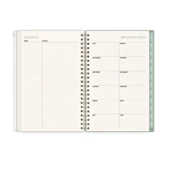Blue Sky Brook Gossen Planner PP with Zip Pouch 5"x8" Weekly/Monthly Wirebound (15 Month) Green Check Undated image {7}