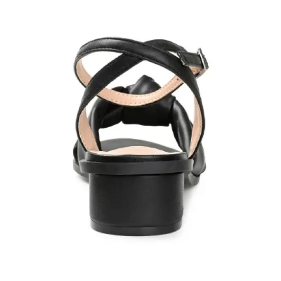 Journee Collection Womens Edythe Two Tone Low Block Heel Sandals image {2}