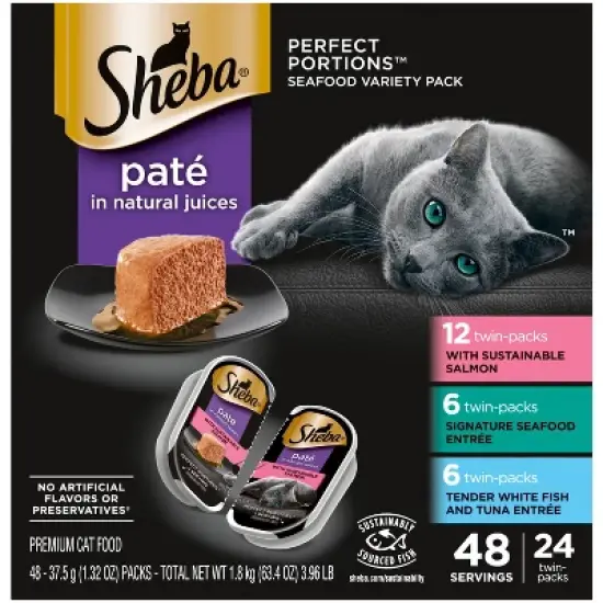 Sheba Perfect Portions Seafood Flavor Variety Pack Pate Wet Cat Food image {14}