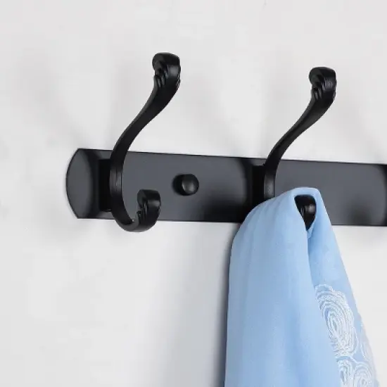 Unique Bargains Coat Rack Wall Mounted - Stainless Steel, Metal Coat Hook Rail for Coat Hat Towel Purse Robes Mudroom Bathroom Entryway, image {3}