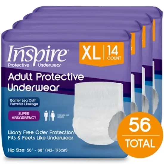 Inspire Adult Diapers Protective Underwear Incontinence Underwear for Women and Men | Disposable Underwear for Women and Men image {10}