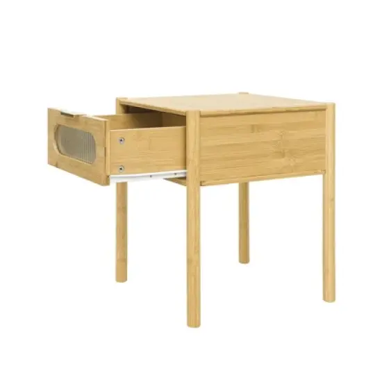 Aash 1-Drawer Environmentally Friendly Pale Yellow Finish Accent Nightstand With Storage-Maison Boucle image {7}