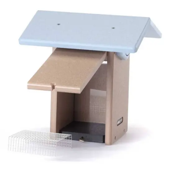 Birds Choice 11" Silver Toupe & Blue Ultimate Bluebird House Recycled Plastic Bird House: Weather-Resistant, No Assembly Required image {3}